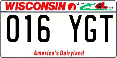 WI license plate 016YGT