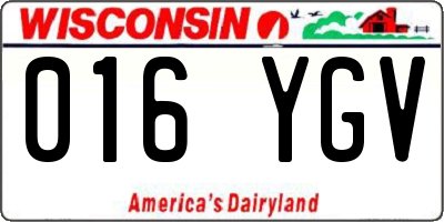 WI license plate 016YGV