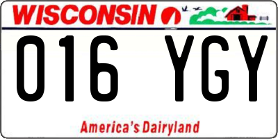 WI license plate 016YGY