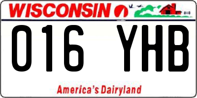 WI license plate 016YHB