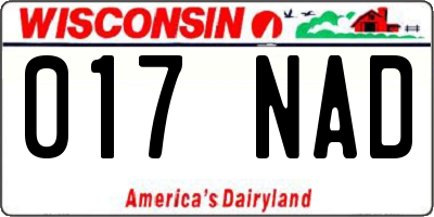 WI license plate 017NAD