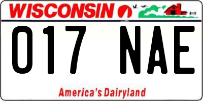 WI license plate 017NAE