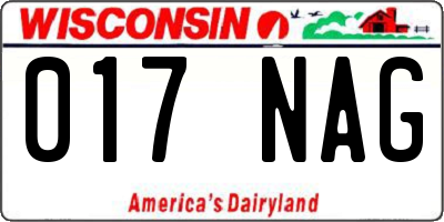 WI license plate 017NAG