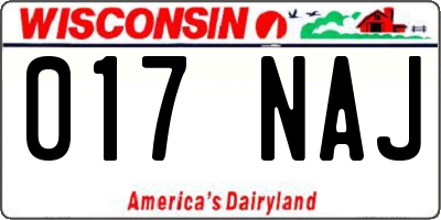 WI license plate 017NAJ