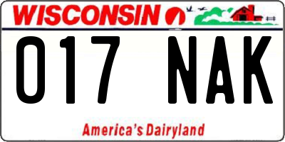 WI license plate 017NAK