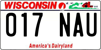 WI license plate 017NAU
