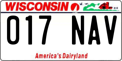 WI license plate 017NAV