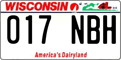 WI license plate 017NBH