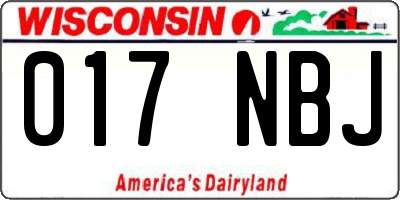 WI license plate 017NBJ