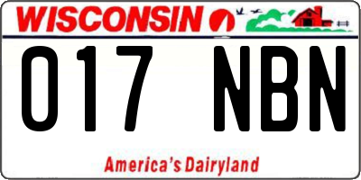WI license plate 017NBN