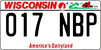 WI license plate 017NBP