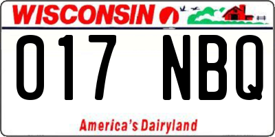 WI license plate 017NBQ