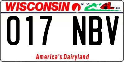 WI license plate 017NBV