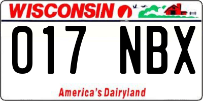 WI license plate 017NBX