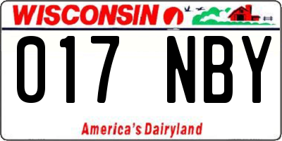 WI license plate 017NBY