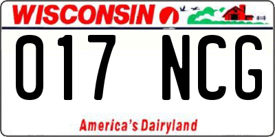 WI license plate 017NCG