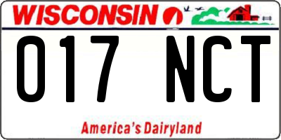 WI license plate 017NCT