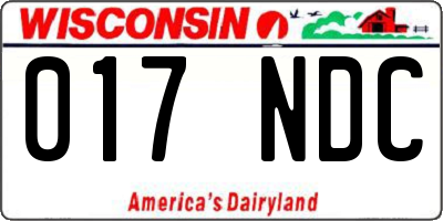 WI license plate 017NDC