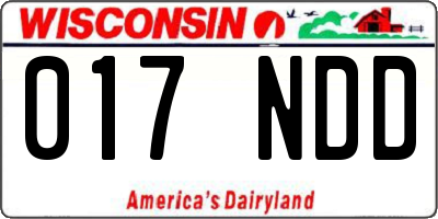WI license plate 017NDD