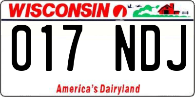 WI license plate 017NDJ
