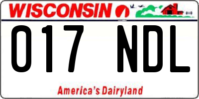 WI license plate 017NDL