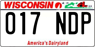 WI license plate 017NDP