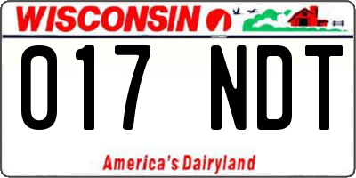 WI license plate 017NDT