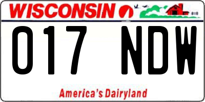 WI license plate 017NDW