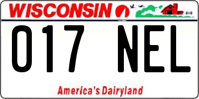 WI license plate 017NEL