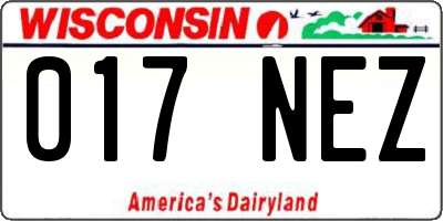 WI license plate 017NEZ