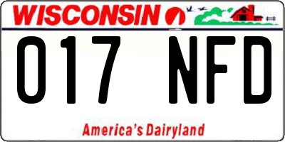 WI license plate 017NFD