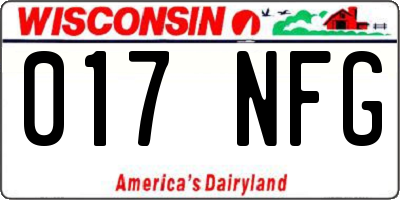 WI license plate 017NFG