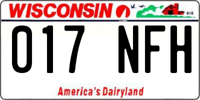 WI license plate 017NFH