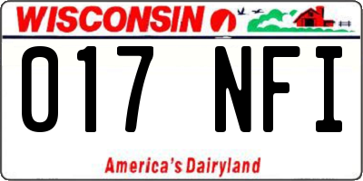 WI license plate 017NFI