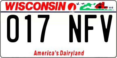 WI license plate 017NFV