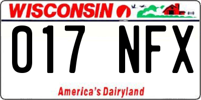 WI license plate 017NFX