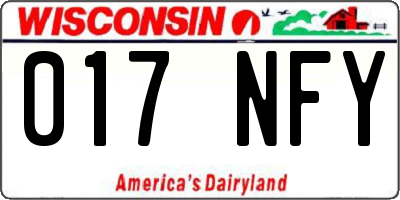 WI license plate 017NFY