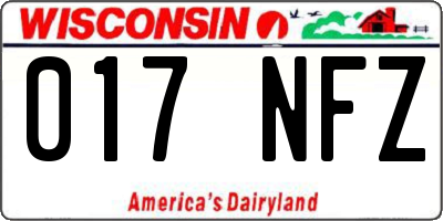 WI license plate 017NFZ