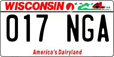 WI license plate 017NGA