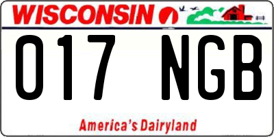 WI license plate 017NGB