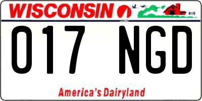 WI license plate 017NGD