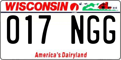WI license plate 017NGG