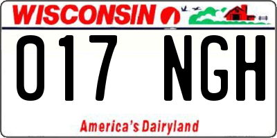 WI license plate 017NGH