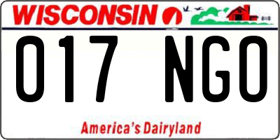 WI license plate 017NGO