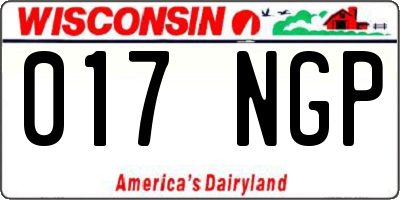 WI license plate 017NGP