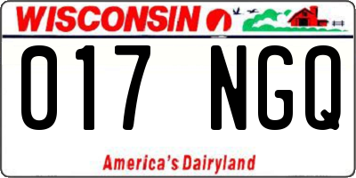 WI license plate 017NGQ