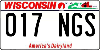 WI license plate 017NGS
