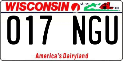 WI license plate 017NGU