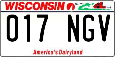 WI license plate 017NGV