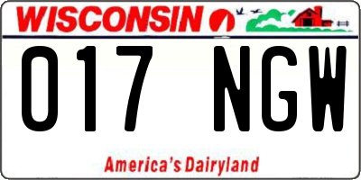 WI license plate 017NGW